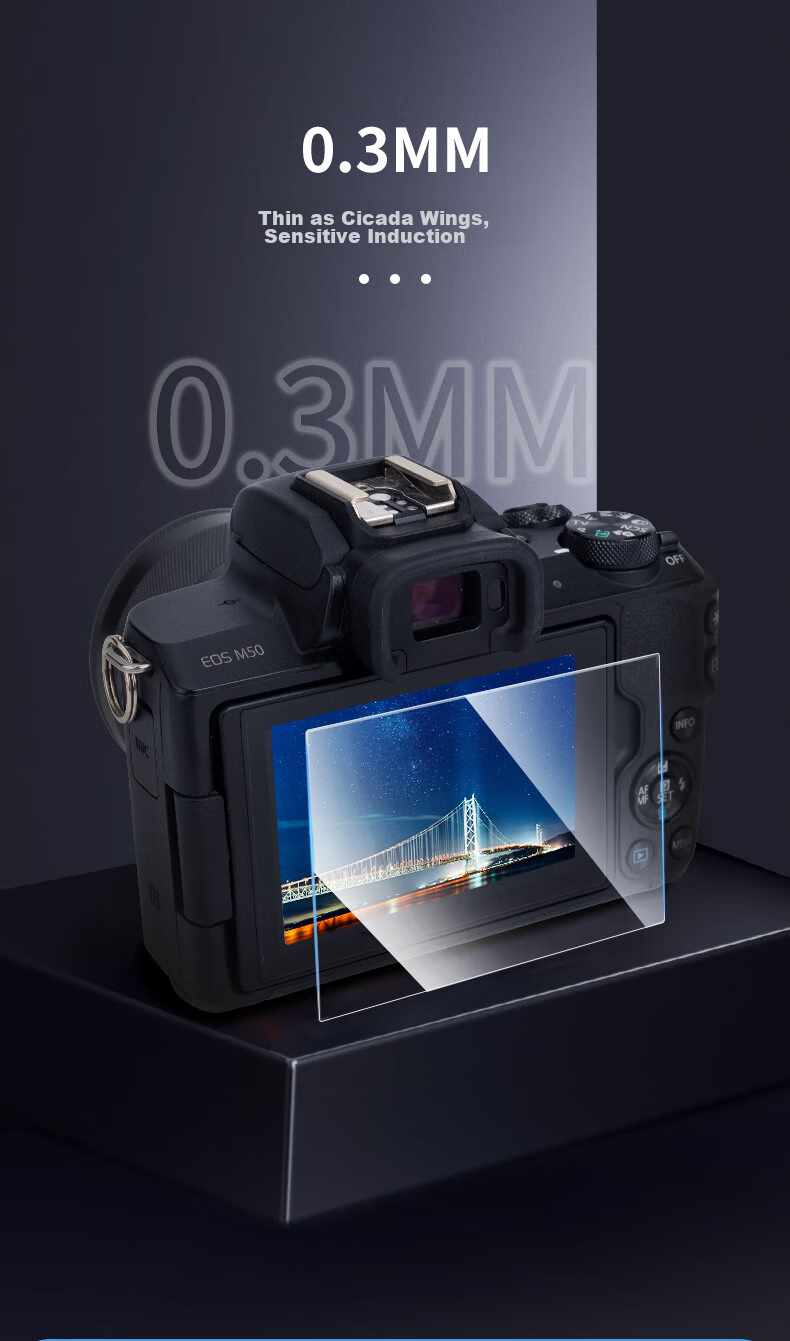 Защитное стекло JJC для камеры Canon M6 Mark II, M50, M50II, M100, G1X3, G5X2, G7X2