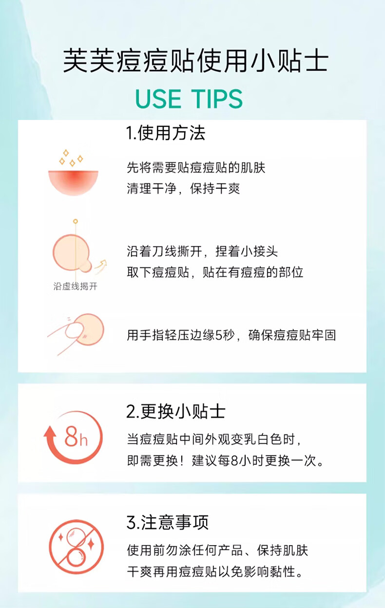 芙芙清颜日夜痘痘贴男女净痘吸痘修护舒 隐形遮瑕一盒12+6生日礼物女