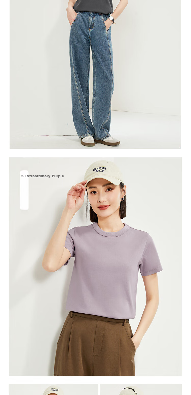 Женская футболка Giordano с коротким рукавом, 100% хлопок, дышащая, с круглым вырезом, размер XL, цвет "67 Выборочный красивый синий"