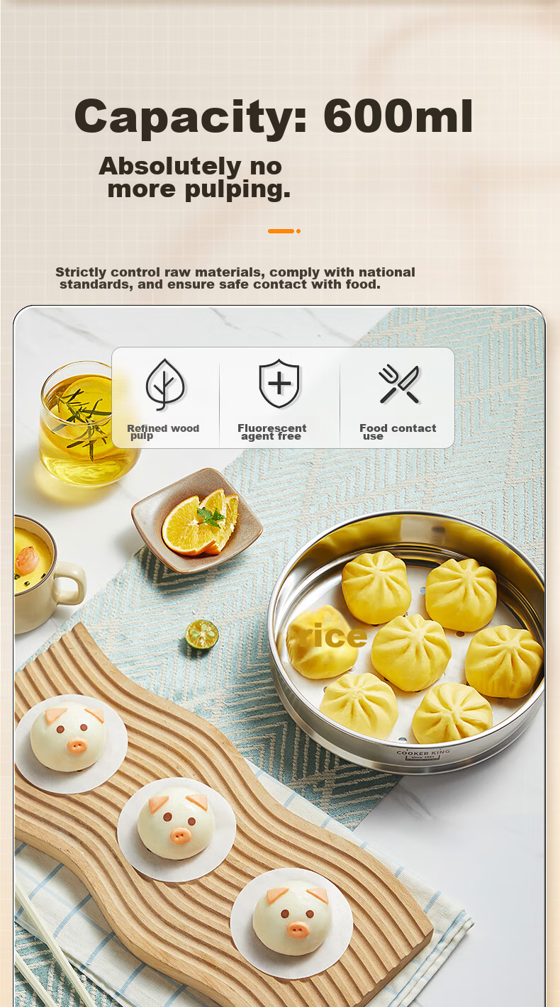 Бумага для выпечки COOKER KING, перфорированная, для паровой обработки, 28 см, 110 шт.