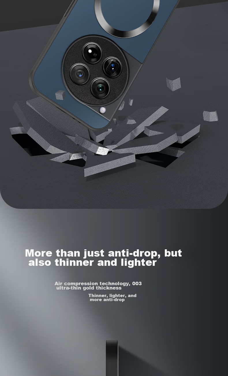Чехол XINGWU AG Magnetic для OnePlus 12, защитный матовый чехол с полной защитой, ультратонкий, противоударный, анти-отпечатки, простой дизайн для мужчин и женщин - Темно-синий