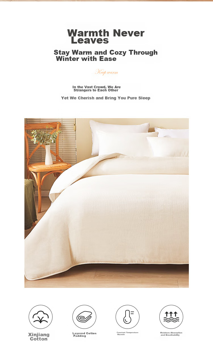 YALU & FREEDOM Xinjiang Cotton Quilt, 1.5x2 Meters Winter Cotton Comforter, 150x200cm Cotton Wadding, Single/double Thick Warm 4 Ji