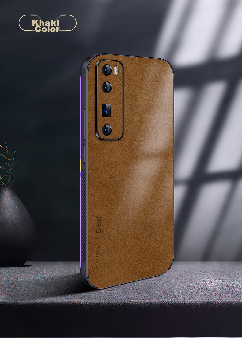 Чехол для телефона Shangsu для Huawei Nova 7 Pro, противоударный, с защитой объектива, из натуральной кожи ягненка, черный