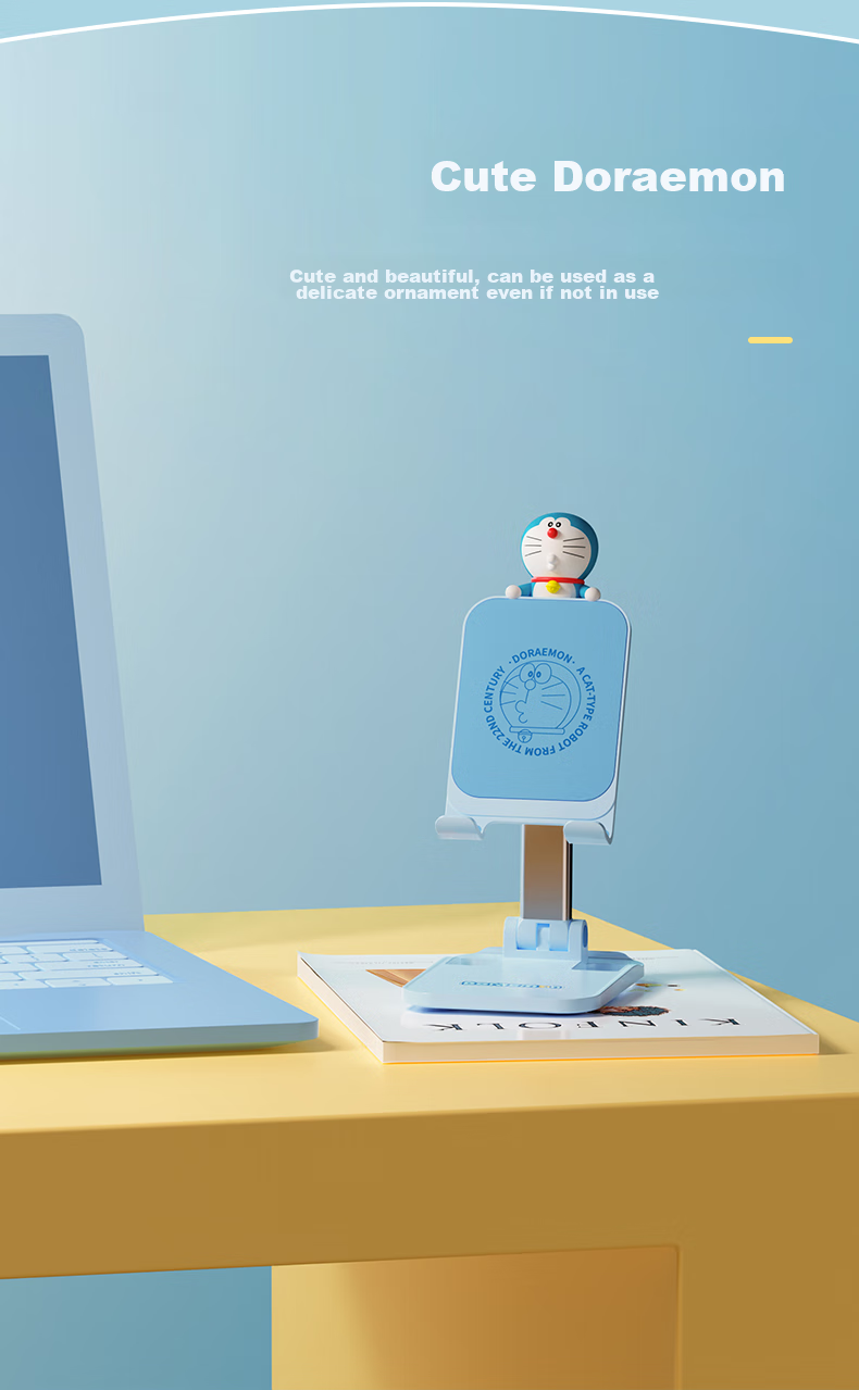 Подставка для телефона ROCK Doraemon, складная, регулируемая, настольная, портативная, телескопическая, для видеоигр, прямых трансляций, для Apple, Huawei, Xiaomi