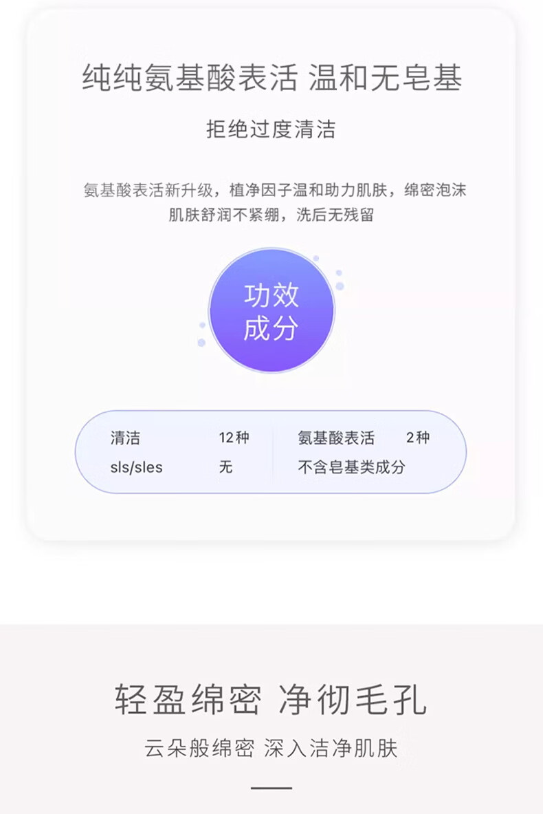 芭贝拉晶耀焕采洁面乳120g氨基酸男女士平价泡沫洗面奶温和清爽保湿去油