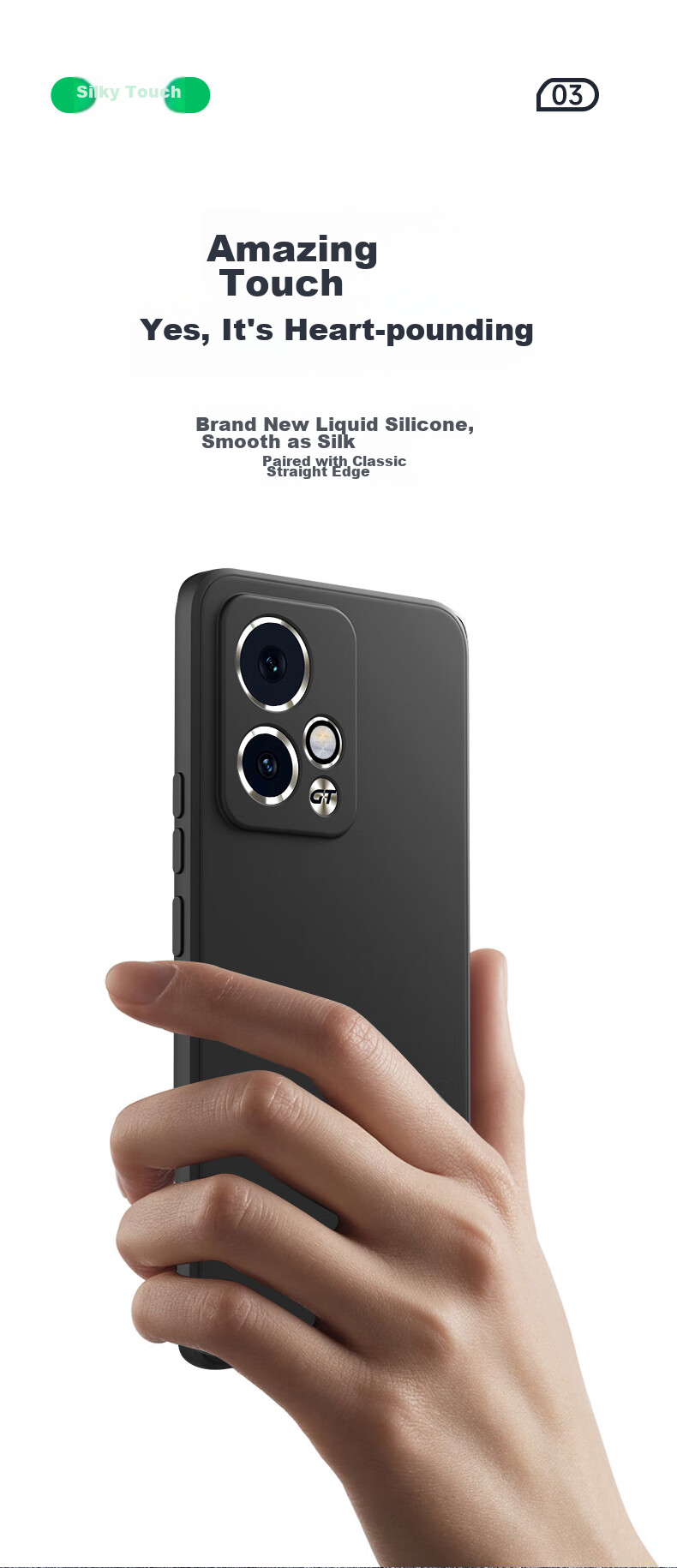 Чехол BIAZE для Honor 90 GT, противоударный, ультратонкий, с flocked lining, черный