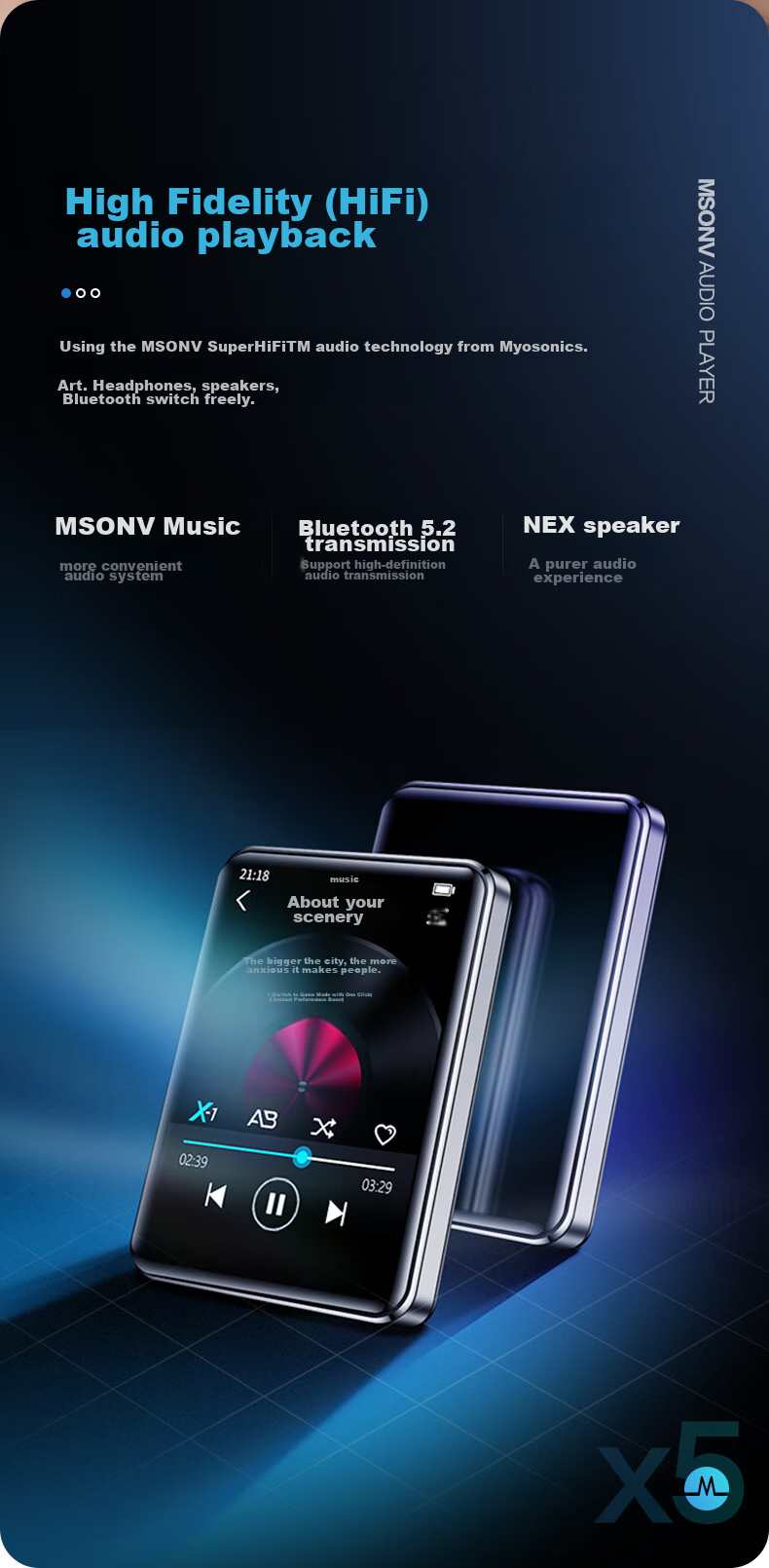 MP3-плеер BENJIE X1, 2.0-дюймовый сенсорный экран, 16 ГБ, Bluetooth, портативный плеер для студентов, версия P3 с синхронизированным MP4 материалом