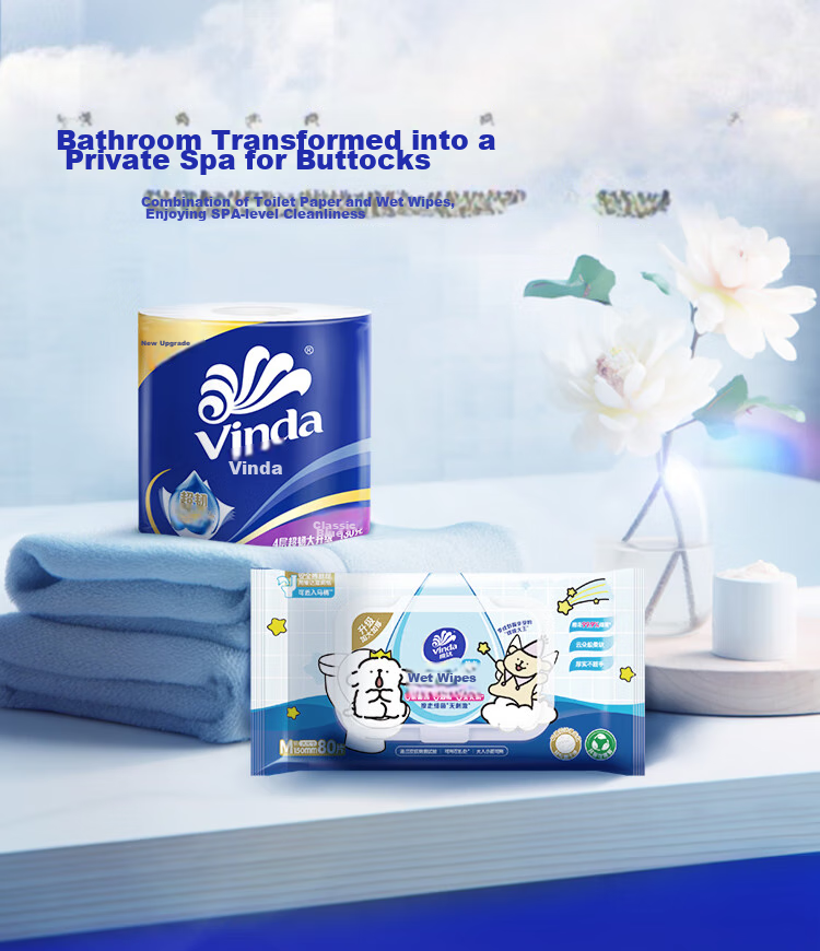 Туалетная бумага Vinda Blue Classic, 4-слойная, 10 рулонов, 130г/рулон, 100% первичная древесная целлюлоза, без аромата