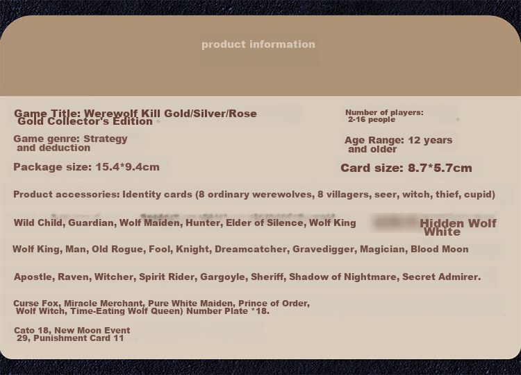 Коллекционная карточная игра "Langrensha" 2025 Gold Collector's Edition, "Nightfall Please Close Your Eyes", водонепроницаемые карты из ПВХ, настольная игра для детей