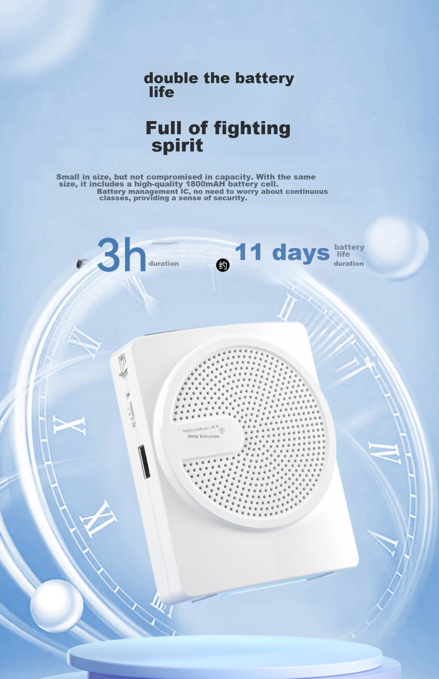 Портативный усилитель Soaiy S628B, Bluetooth-колонка для учителей, экскурсоводов, с поддержкой карт памяти для записи и воспроизведения, белый