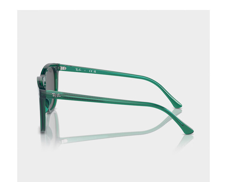 Солнцезащитные очки RayBan ORB2210F, квадратная оправа, 901/31 Черная оправа с зелеными линзами, размер 53