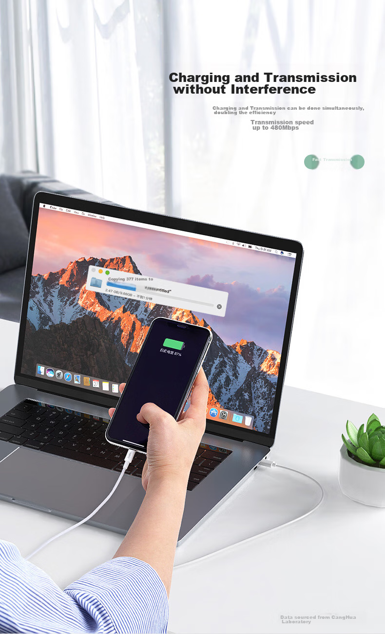 Кабель CangHua MFi Certified, Type-C - Lightning, PD 30/20W, для iPhone 14/13 Pro Max/12/11