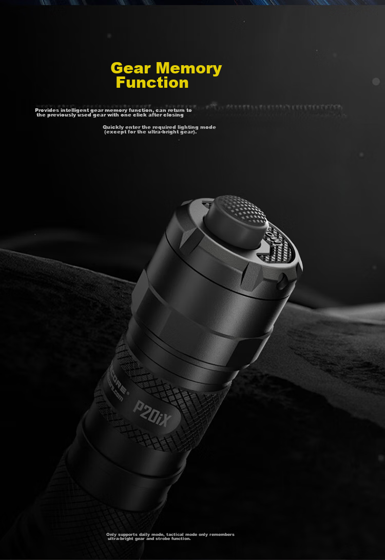 Тактический фонарь NITECORE P20iX с высокой яркостью, самооборона на открытом воздухе, стробоскоп одной кнопкой и стеклобой