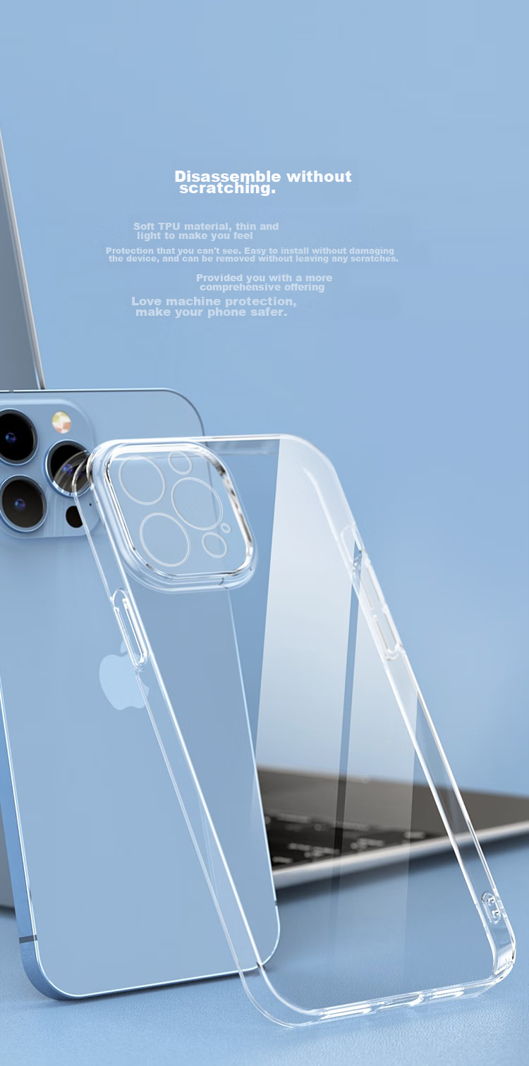 Противоударный чехол Snowkids для Apple iPhone 13 Pro, ультратонкий TPU с защитой всех объективов, прозрачный
