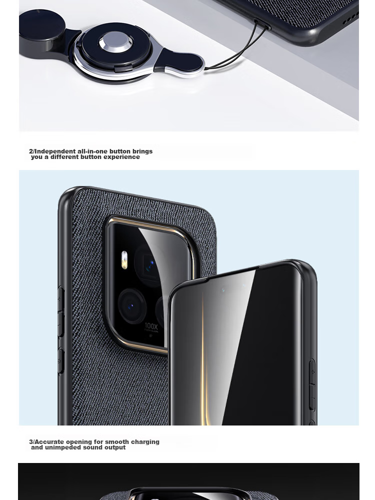 Чехол ESCASE для Honor Magic6 Ultimate Edition, защита от падений, противоударный, из ткани, черный