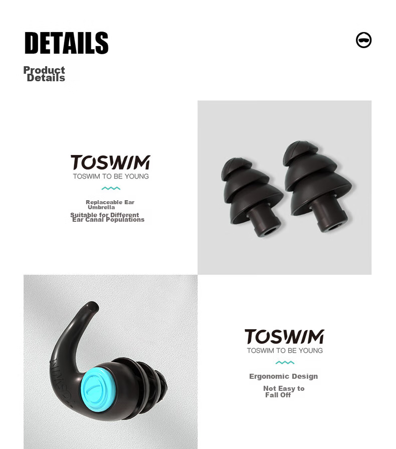 Профессиональные водонепроницаемые беруши TOSWIM для плавания, защита от отита, для купания и плавания, коралловый риф