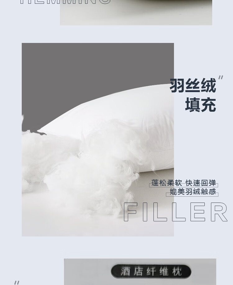 Подушка из микрофибры Yuanshenghuo, отель, 2 шт, 48x74 см, 1000г