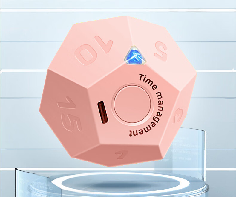 QT-TIMER Таймер для студентов и детей, визуальный куб с функцией переворота и обратным отсчетом, розовый