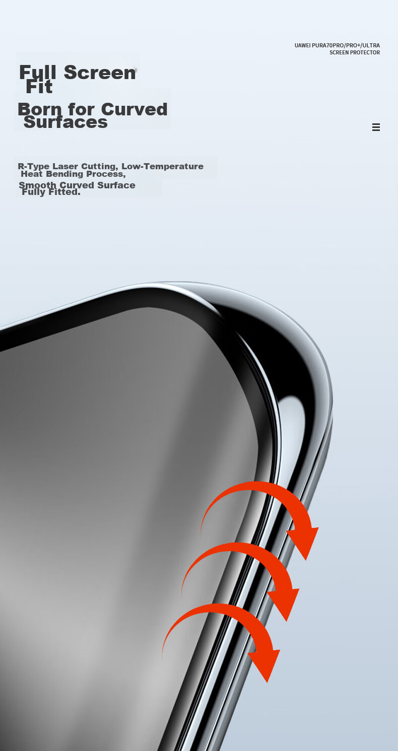 Защитное стекло LLUNC для Huawei Pura 70 Pro/Pro+, Full Coverage HD Ultra-Thin Shatterproof Anti-Fingerprint Protective Film