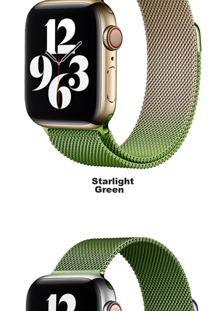 Ремешок ESCASE Milanese для Apple Watch SE 3/8/7/6/5/SE, миланская нержавеющая сталь с магнитным замком, двойной цвет, размер 38/40/41 мм