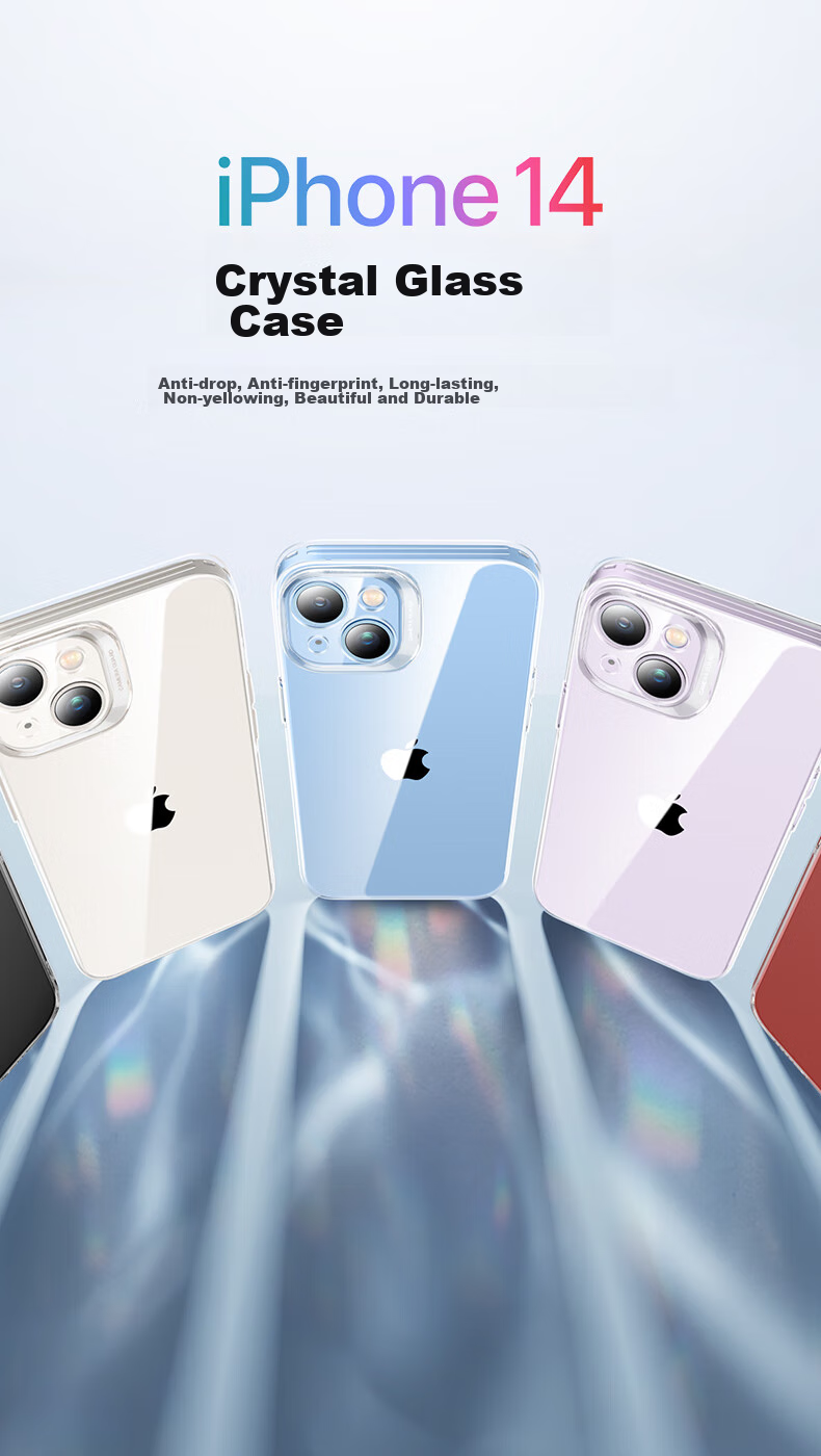 Чехол ESR для iPhone 14 Plus, кристально прозрачный, силиконовый мягкий край, противоударная подушка безопасности, простой дизайн из закаленного стекла, модный дизайн для мужчин и женщин