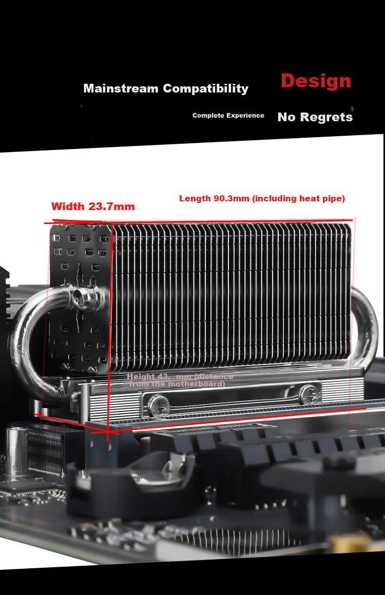 Радиатор M.2 SSD Thermalright HR-10 2280, 2280 мм, полностью гальваническое покрытие, двойные тепловые трубки AGHP, двухслойная силиконовая прокладка