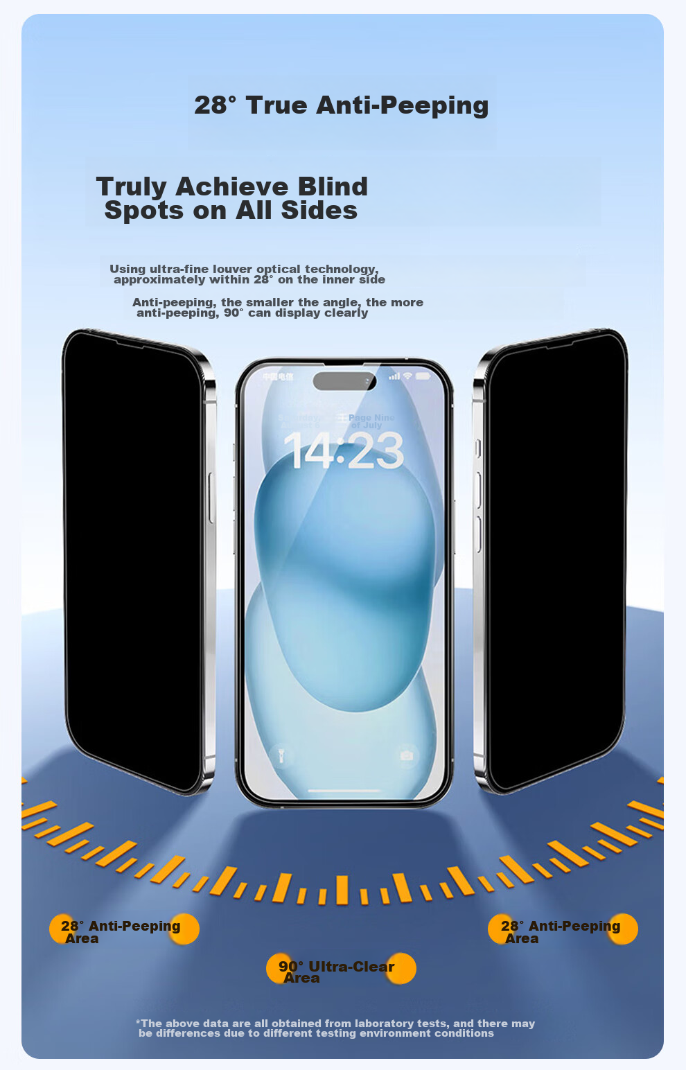 Защитная пленка для экрана JD Jingxuan, 2 шт., для Apple iPhone 15 Pro Max, из закаленного стекла Schott, с защитой конфиденциальности