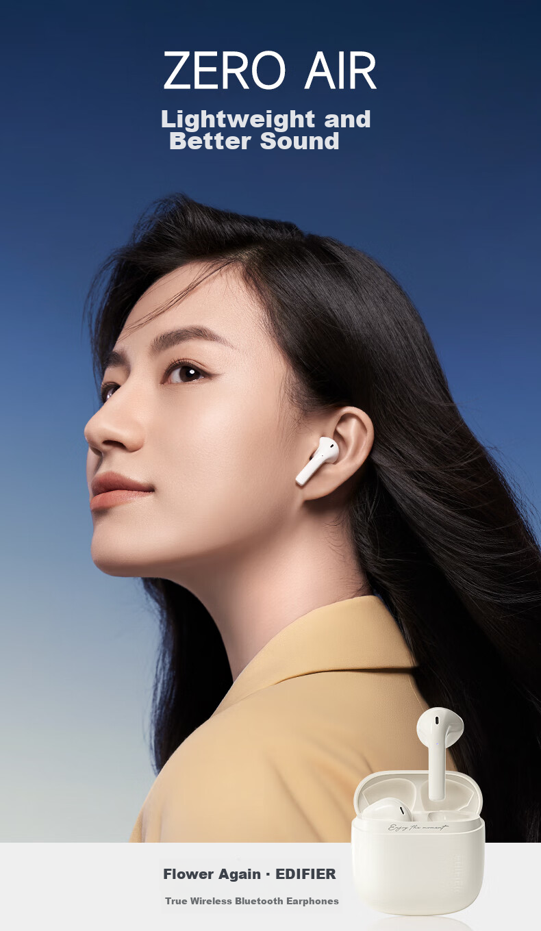 Беспроводные наушники Edifier Zero Air, Bluetooth 5.3, 28 часов работы, полувкладыши, розовый