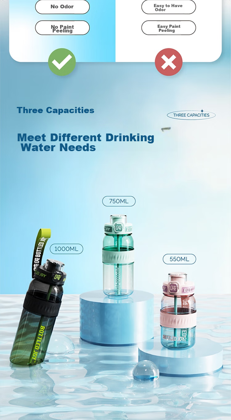 Бутылка для воды BOTTLED JOY Dundun Limited Edition, большая емкость, термостойкая, с лямкой, 750 мл, Зеленый монстр