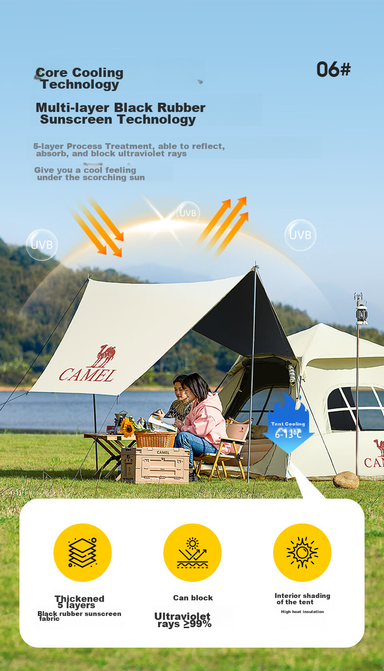 Палатка CAMEL Outdoor Camping Tent, портативная складная, водонепроницаемая, автоматическая, 173BA6B112