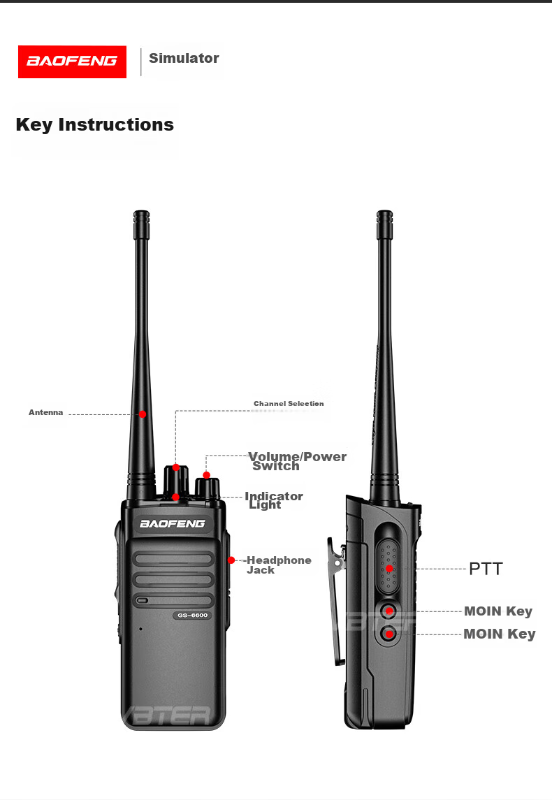 BAOFENG GS 6600, профессиональная рация, 2 шт., мощность 5 Вт, дальность до 15 км