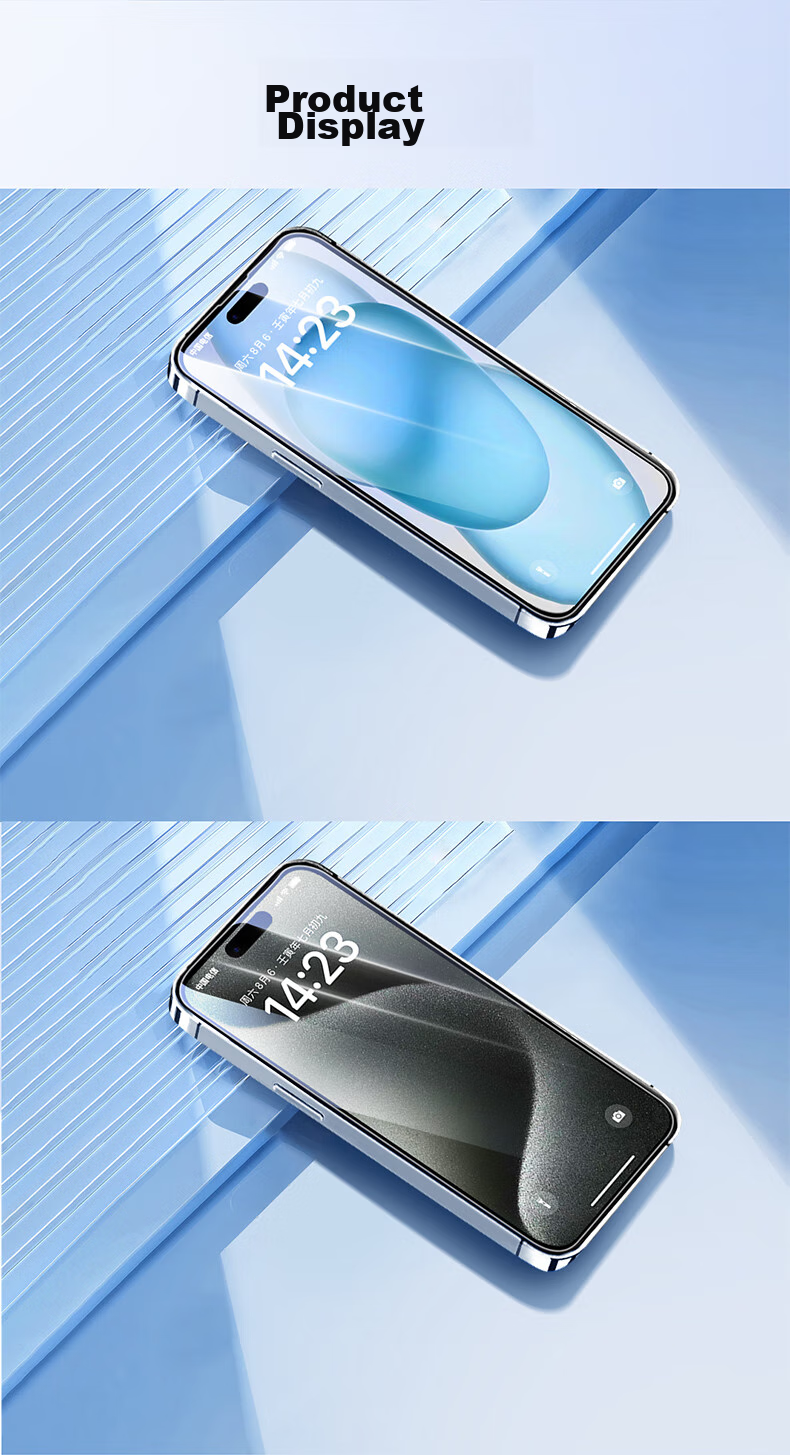 Защитное стекло PISEN для iPhone 15 Pro, полноэкранное, антибликовое, антиотпечатки, противоударное, 2 шт.