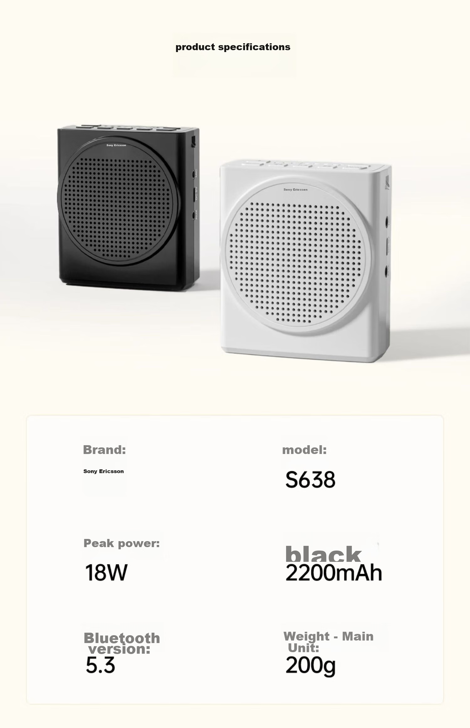 Портативный усилитель Soaiy S638UHF, беспроводной, 18 Вт, с функцией записи, Bluetooth-колонка
