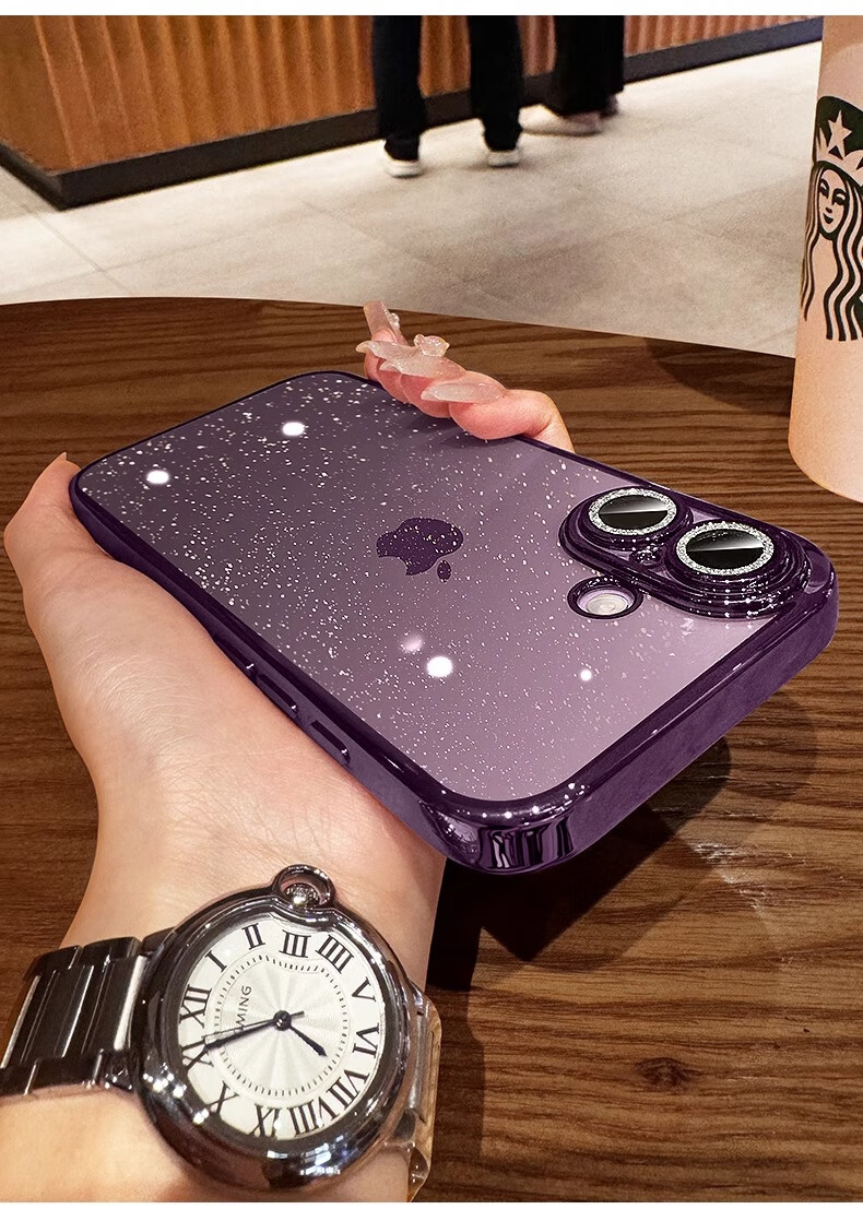 Чехол для iPhone 15 Pro DIVI "Starry Galaxy", прозрачный, защитный, противоударный, с защитой камеры