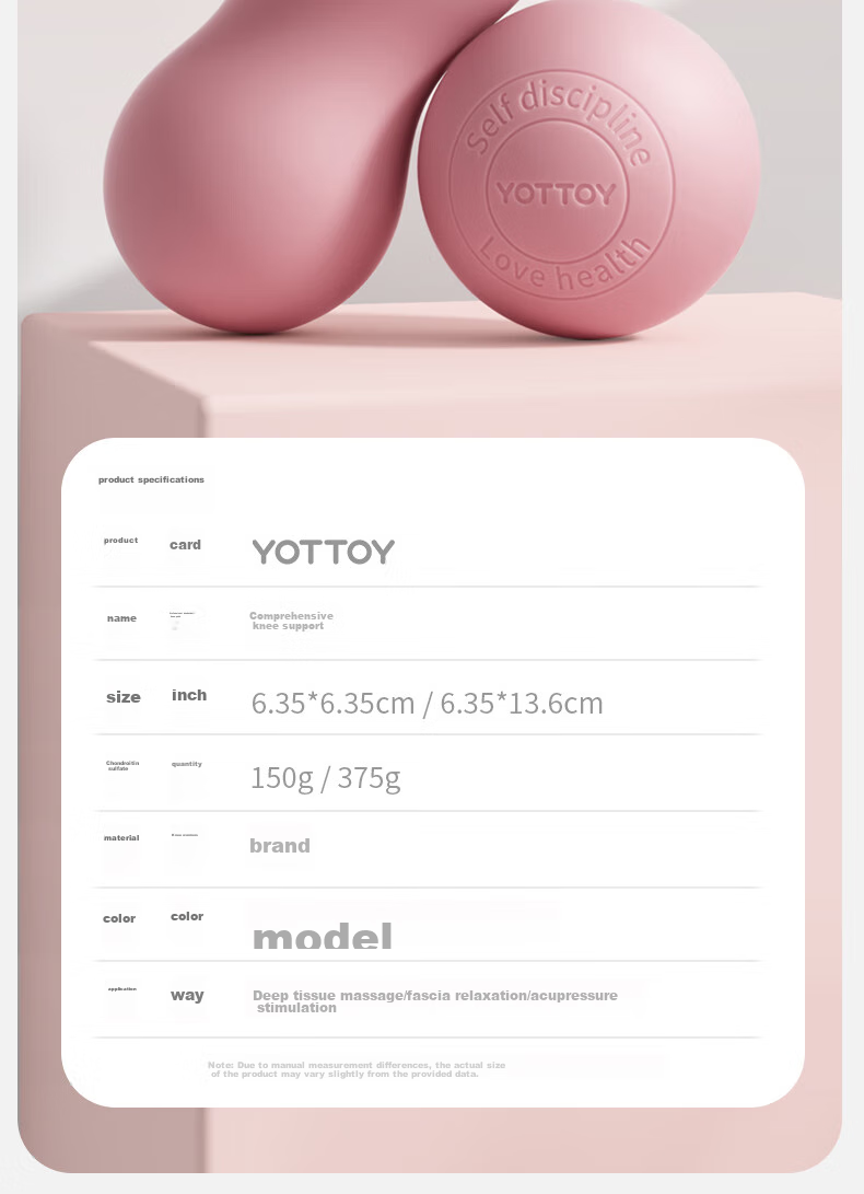 Мяч для массажа и фитнеса Yottoy, синий, для глубокой релаксации мышц, здоровья шеи и плеч, для йоги, захвата рук, 6.2 см