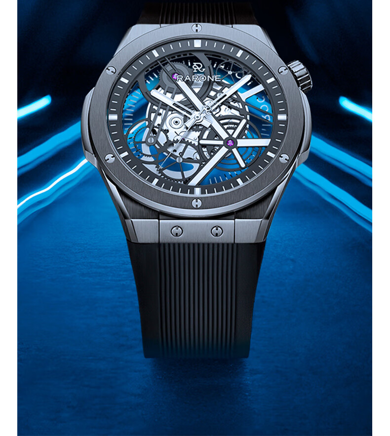 Мужские механические часы RARONE Gemini X Luminous Edition с прозрачной задней крышкой