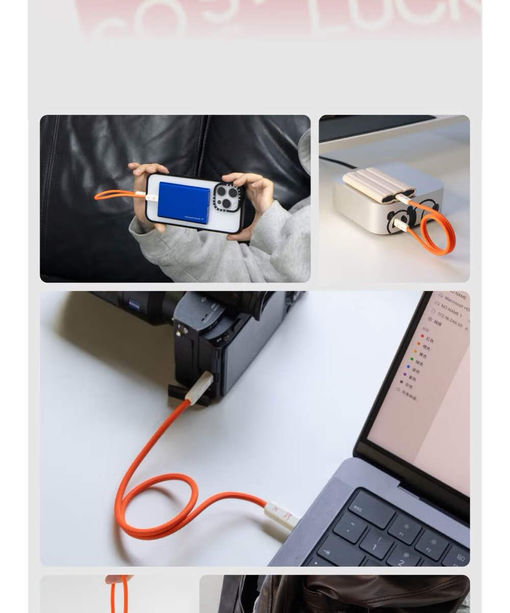 Кабель CANDYSIGN Candy Factory Thunderbolt 4 USB4, 240W, Type-C, 0.5м, черный