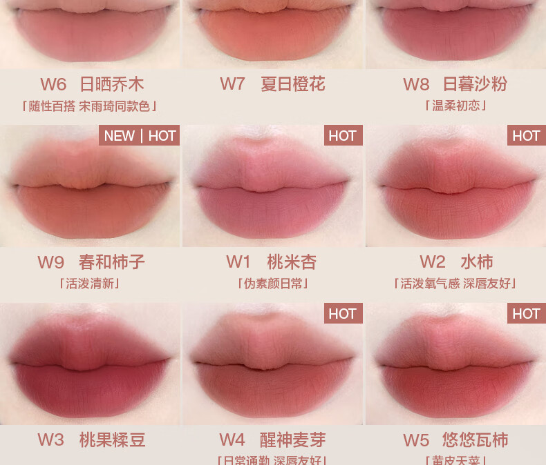 INTO YOU空气唇泥唇膏哑光唇釉口红女 送女友生日礼物 W3桃果糅豆 1.8g