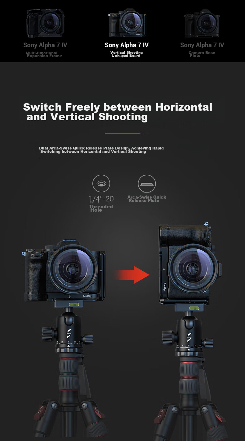 Комплект для расширения камеры SmallRig 3667B, клетка для Sony A7m4/A74/A7S3/A7R5/A1, полнопокрывный каркас, аксессуары для фотосъемки