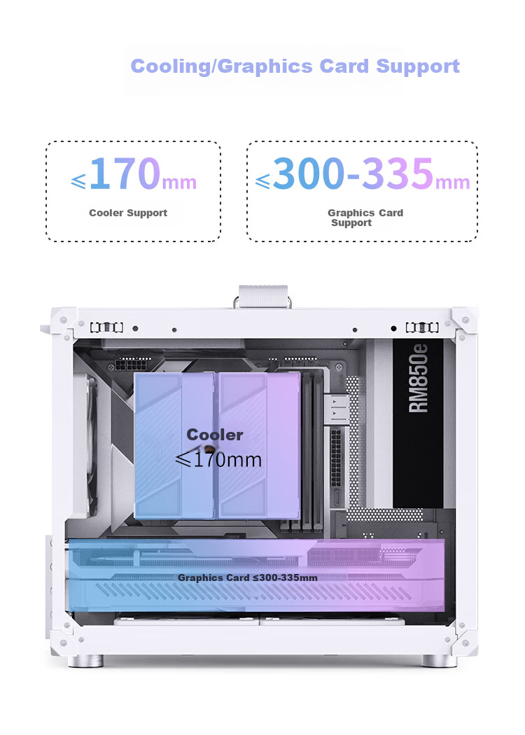 Корпус JONSBO C6 MAX White MATX, Mini-ITX, черный