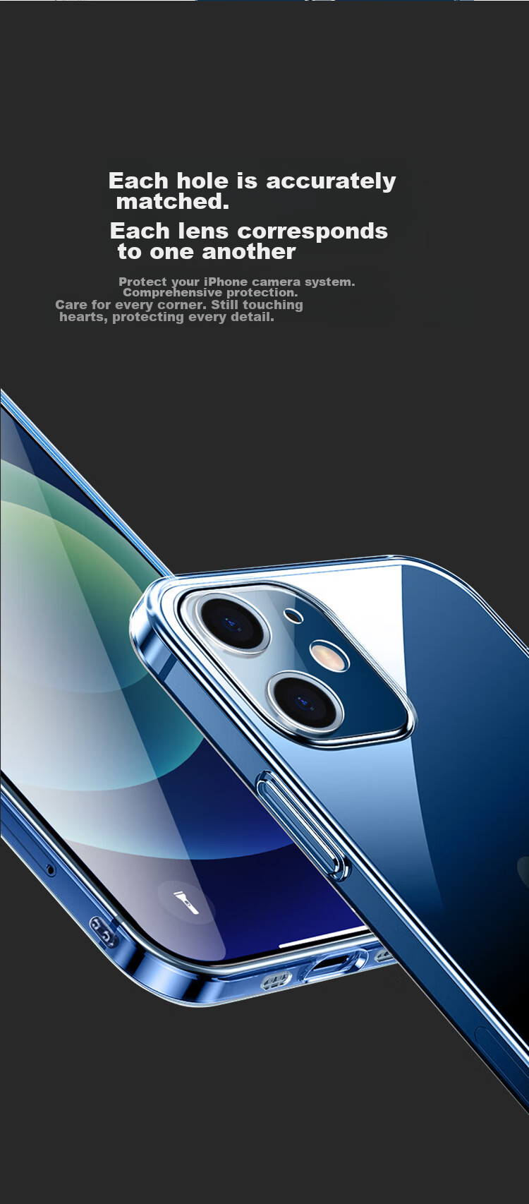 Чехол для Apple iPhone 12 Snowkids, ультратонкий, прозрачный, TPU, с защитой камеры, 6.1 дюйма