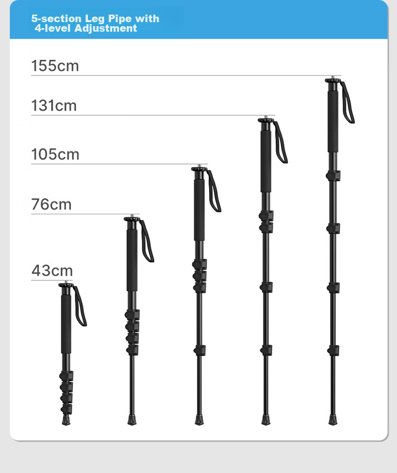 Ulanzi TB12 1.5-Meter Flip-Lock Monopod (без шаровой головки), алюминиевый сплав, легкий штатив для DSLR-камер, монопод для беззеркальных камер, походная стойка