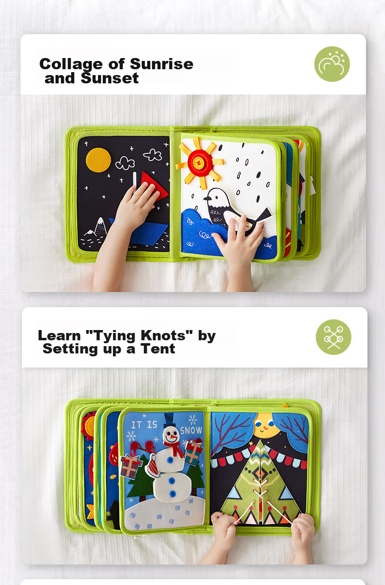 Развивающая книжка-игрушка Babycare, Монтессори, для раннего развития, антивандальная, на подарок, 25.5 см
