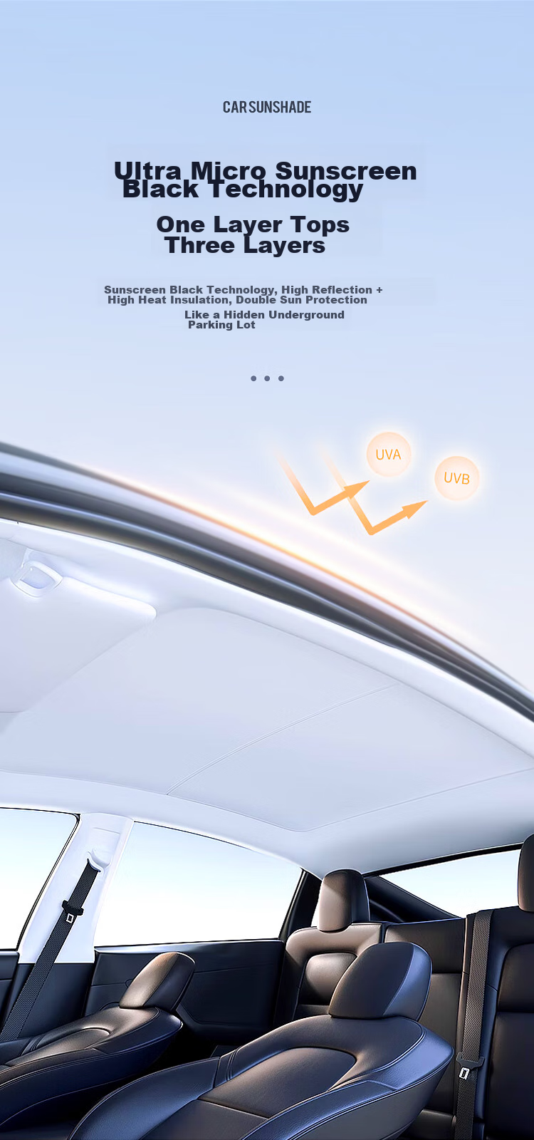 BIAZE Солнцезащитная шторка для Tesla Model 3, на крышу, защита от солнца, теплоизоляционная перегородка, оригинальный цвет Tesla, светоблокирующая панель