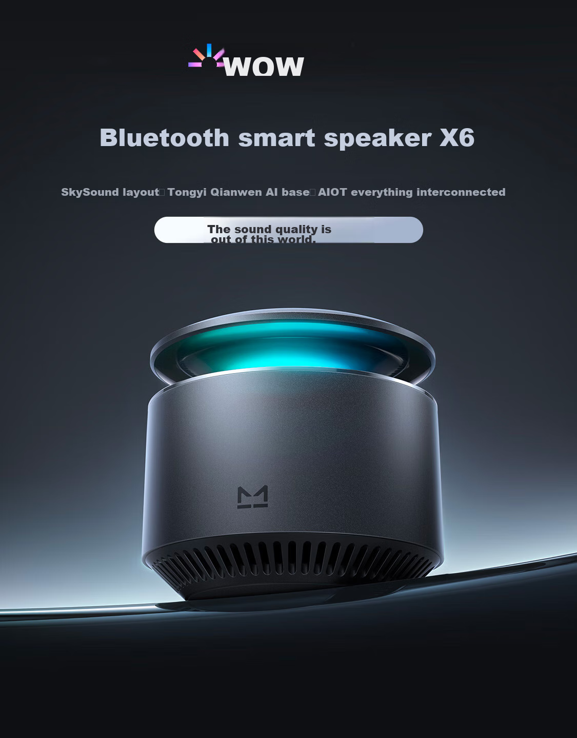 Умная колонка Wae X6, Bluetooth 5.2, Wi-Fi, HIFI, с ИИ, белый