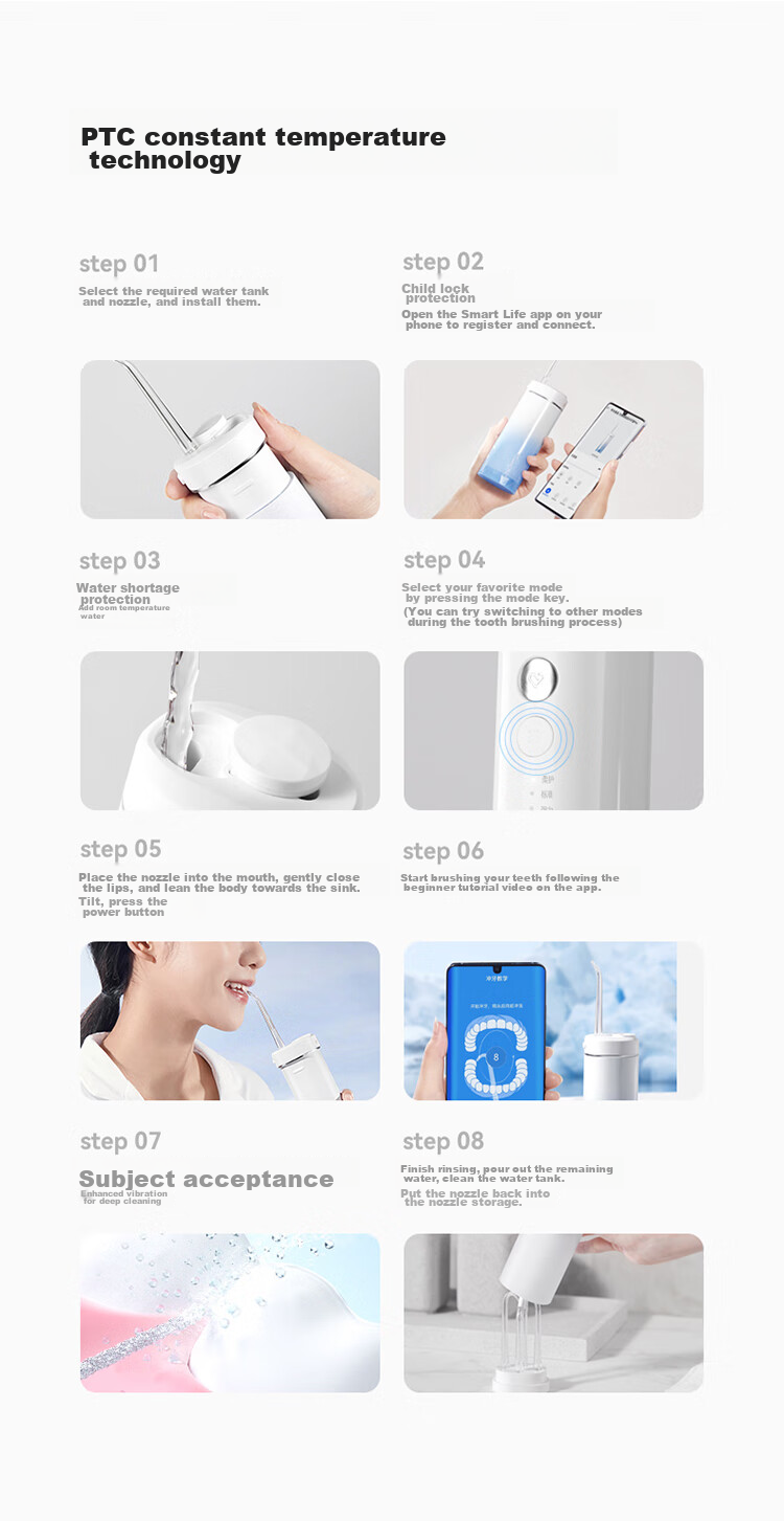 Huawei Zhixuan Libode Smart Oral Irrigator Pro, портативный ирригатор для полости рта с выдвижной конструкцией, очиститель зубов, подарок для парня и девушки на День святого Валентина, цвет "Ледяной кристалл" (синий)