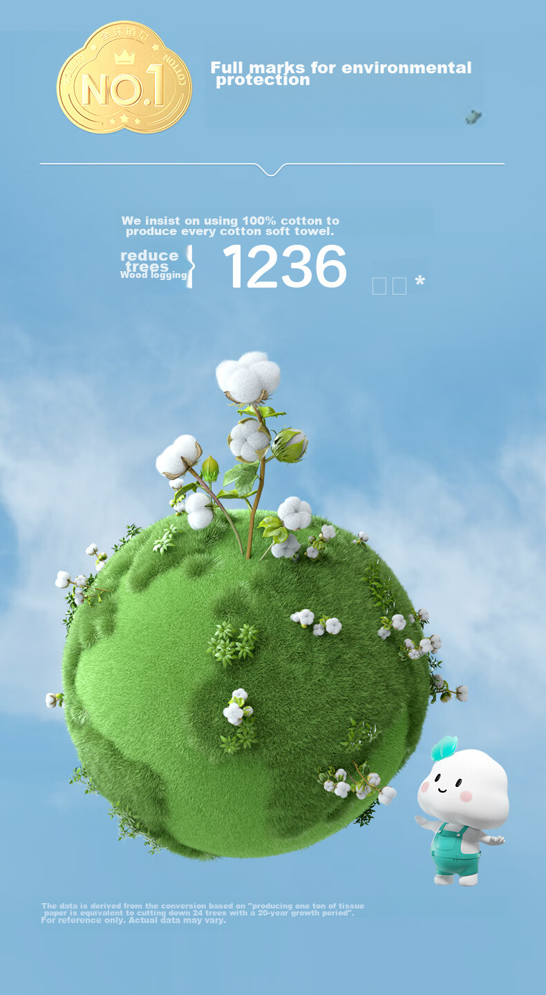 Ватные диски PurCotton, 100 шт. в упаковке, 100% хлопок, 15*20 см
