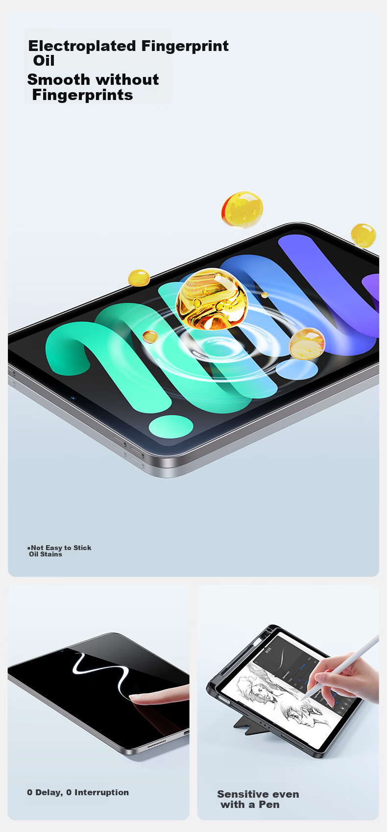 Защитное стекло для iPad mini 7/6, 8.3 дюйма, противоударное, антибликовое, HD Clear