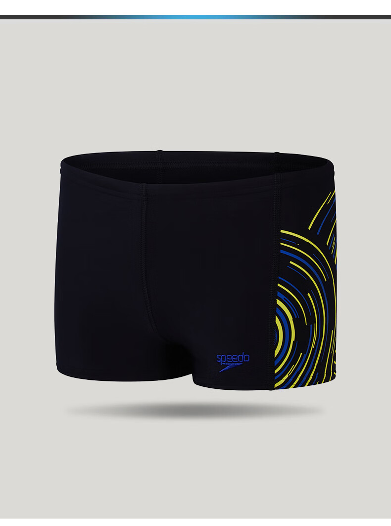 Детские плавки Speedo Swimming Courage Series для мальчиков, тренировочные, с принтом, защита от солнца и хлора, черные/оранжевые, размер 7-8 лет