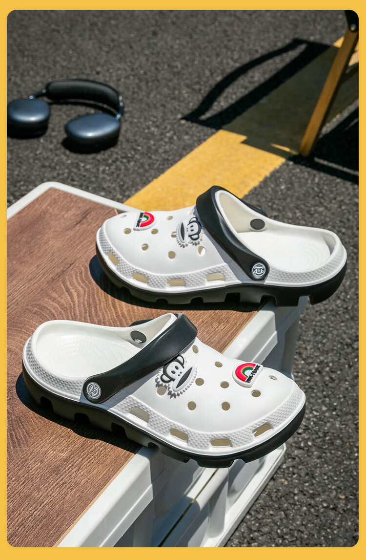 Женские сандалии Paul Frank, перфорированные, для сада, уличные, повседневные, дышащие, с мягкой подошвой, двойного назначения, белые, размер 40-41